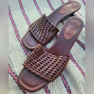 Sesto Meucci Brown Braided Sandals